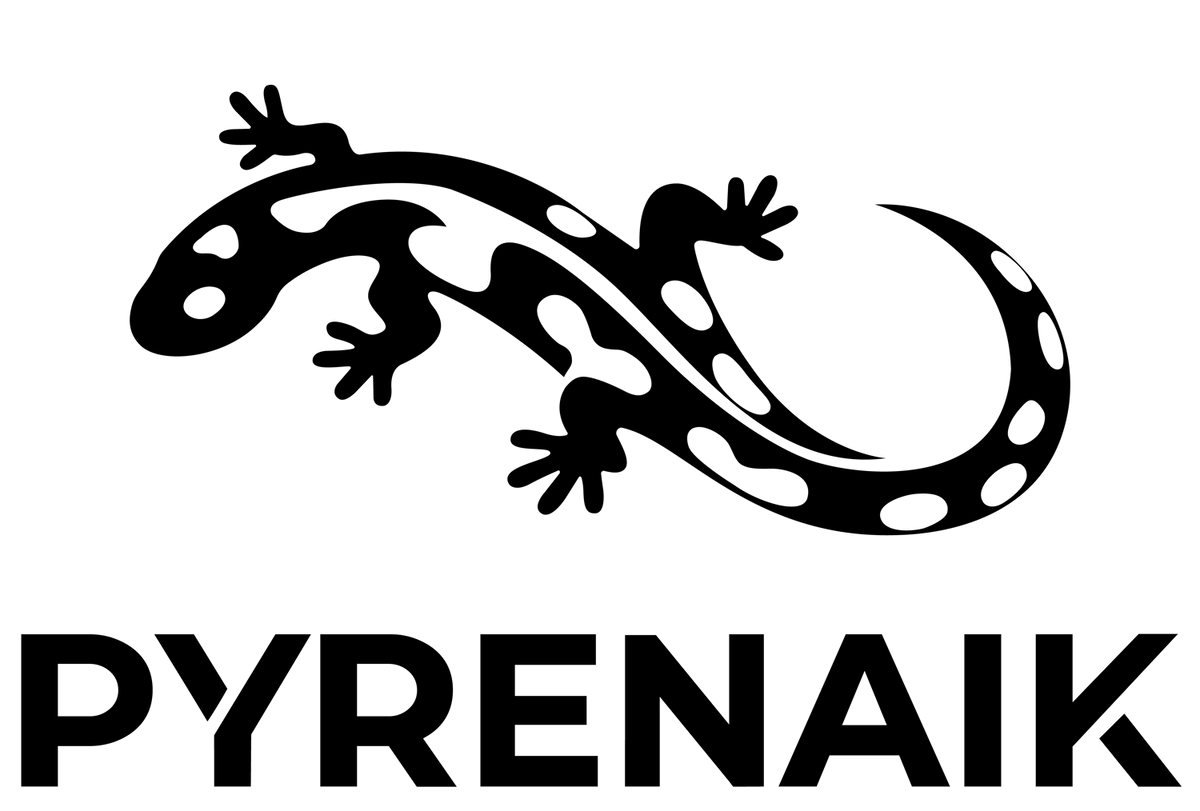 Pyrenaik outdoor equipment, logotipo negro