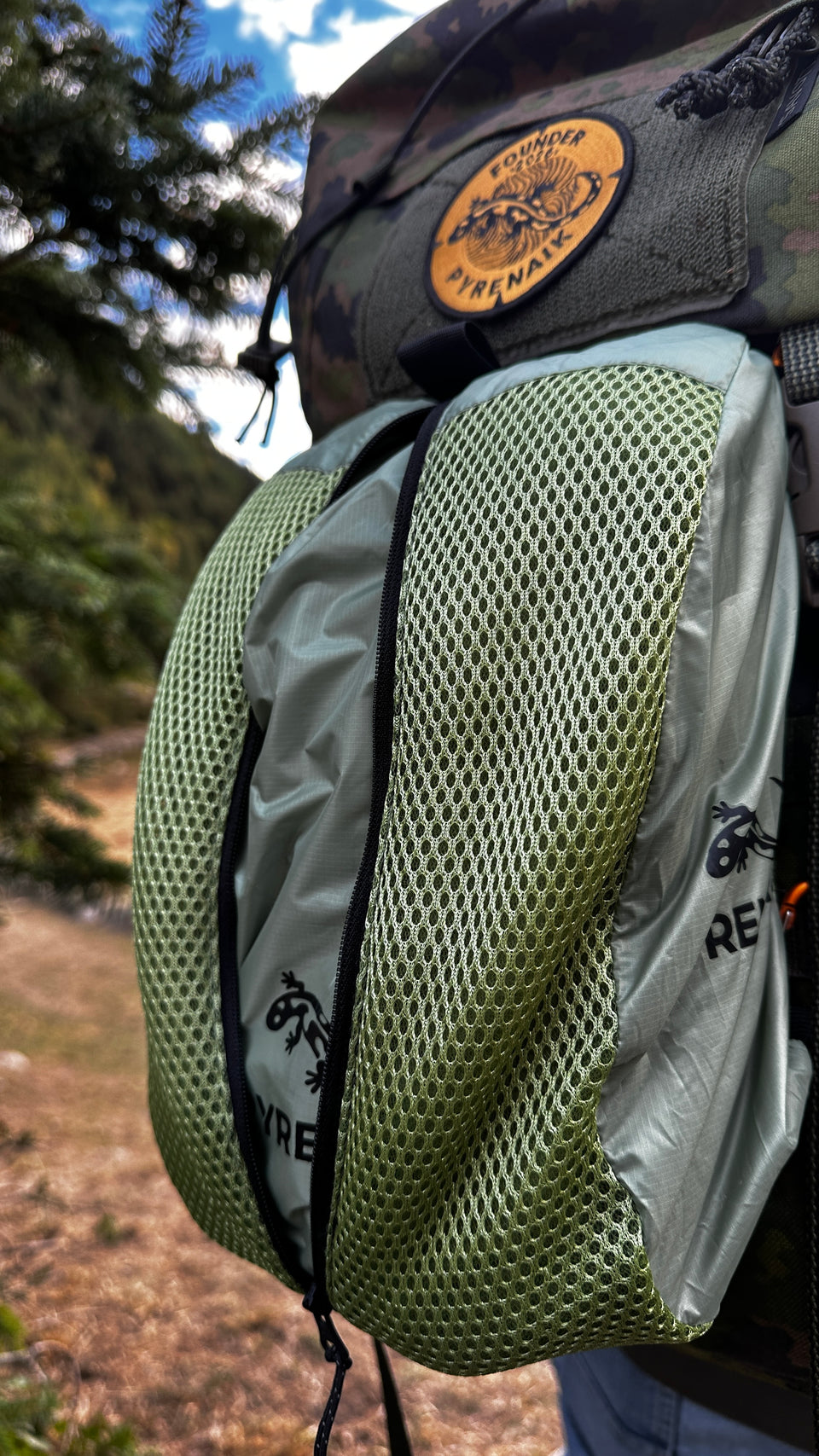 Mesh Bag de secado en el exterior de la mochila